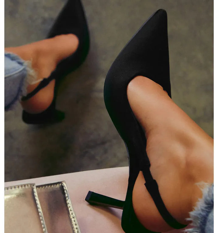 Women's Fashion Solid Color Pumps Point Toe Ultra High Heel High Heels - Marian Style Boutique