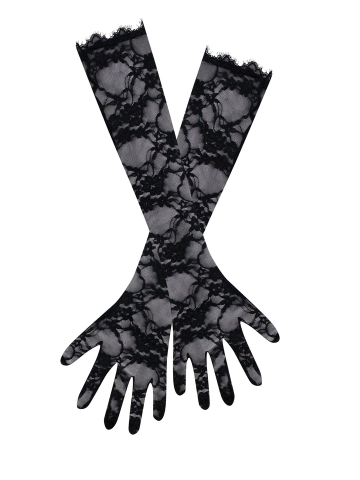 Marian style Black Lace Opera-length Gloves - Marian Style Boutique