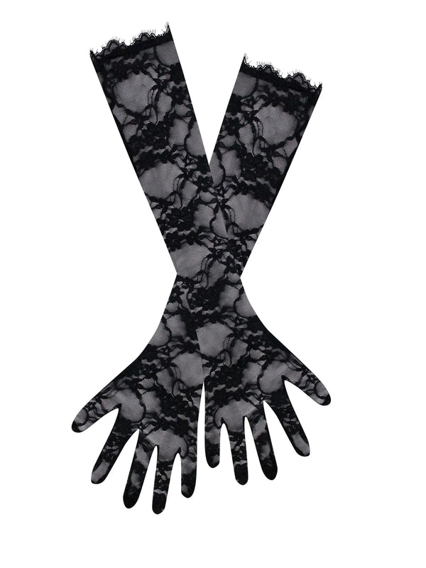 Marian style Black Lace Opera-length Gloves - Marian Style Boutique
