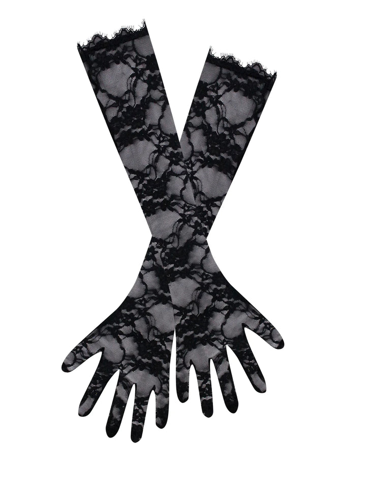 Marian style Black Lace Opera-length Gloves - Marian Style Boutique