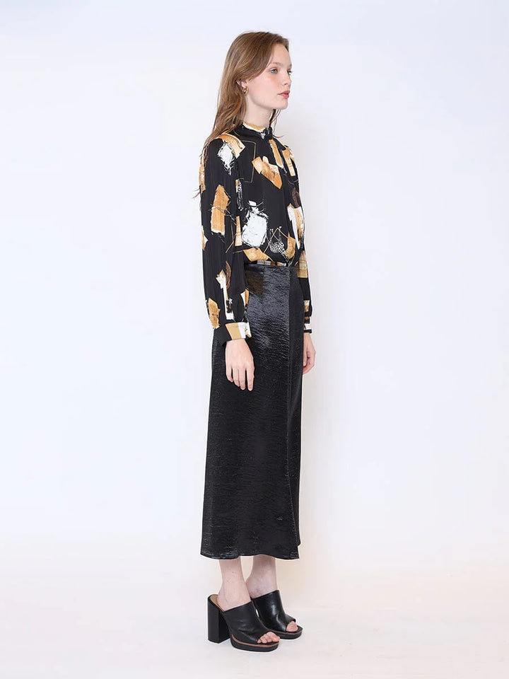 Marian style Textured Satin Fishtail Midi Skirt - Marian Style Boutique