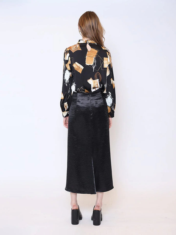 Marian style Textured Satin Fishtail Midi Skirt - Marian Style Boutique