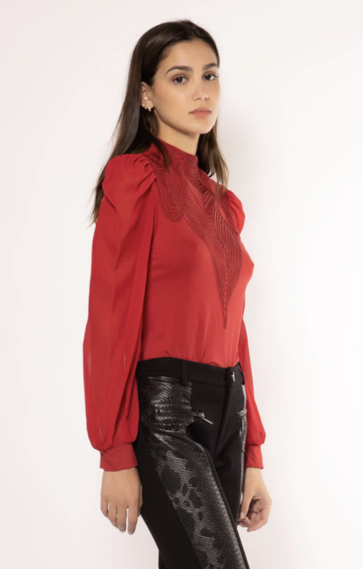 Blouses - Black chiffon blouse - Marian Style Boutique