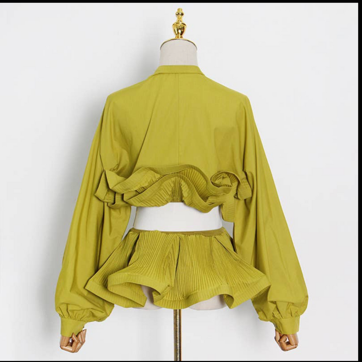 Marian Style Blouse-Spring Ruffle Belted Top - Elegance Redefined - Marian Style Boutique
