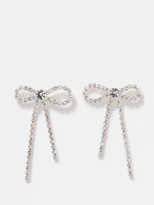 Marian Style  Rhinestone Bow Earrings