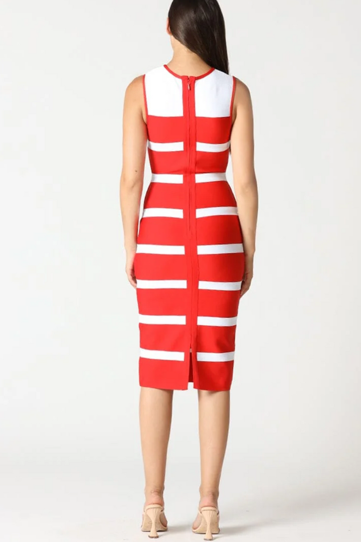 Marian Sleeveless Colorblock Zip-Back Bodycon Dress - Marian Style Boutique