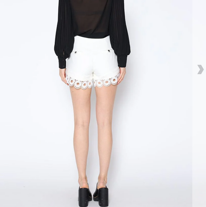 Marian Style Embroidery Detail Circle Cutting Pants - Marian Style Boutique