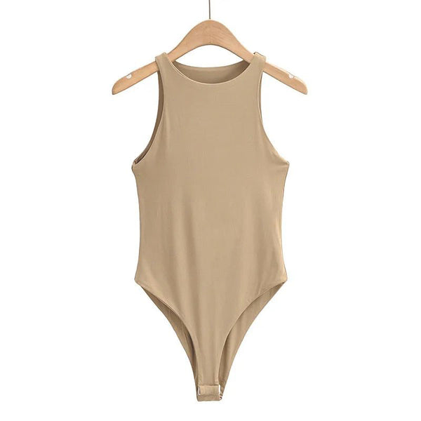 Marian Style women’s vest sleeveless bodysuits patchwork washed sexy solid color - Marian Style Boutique