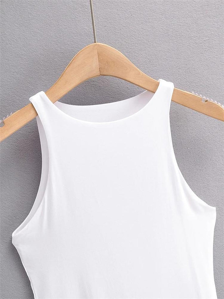 Marian Style women’s vest sleeveless bodysuits patchwork washed sexy solid color - Marian Style Boutique