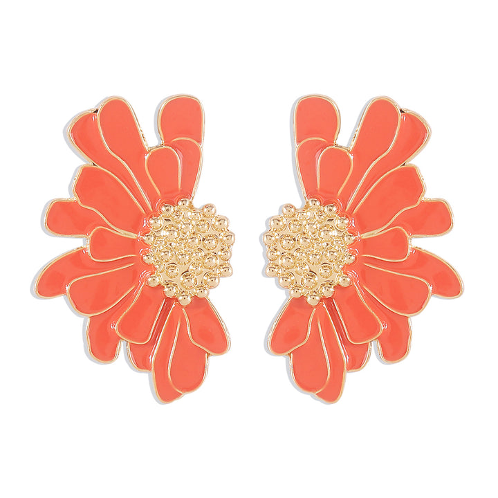 Marian Style elegant vintage style sweet flower allow camel women’s ear studs - Marian Style Boutique