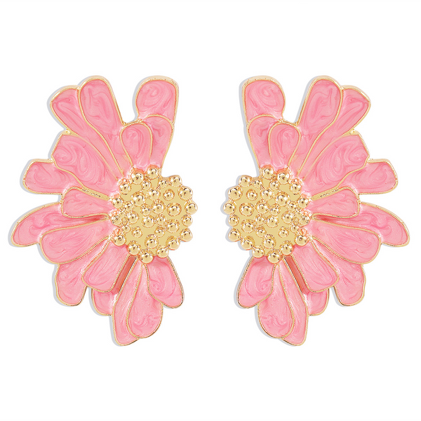 Marian Style elegant vintage style sweet flower allow camel women’s ear studs - Marian Style Boutique