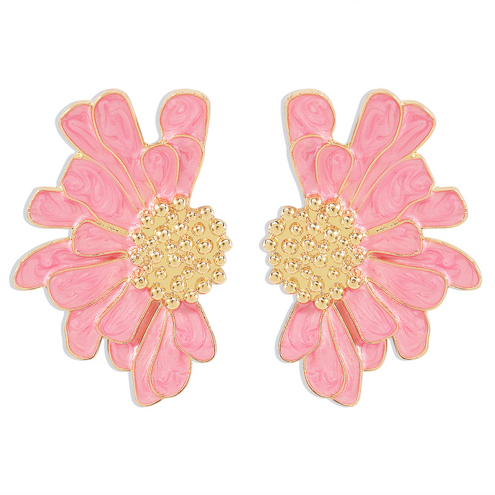 Marian Style elegant vintage style sweet flower allow camel women’s ear studs - Marian Style Boutique