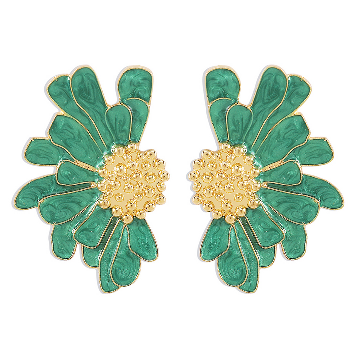 Marian Style elegant vintage style sweet flower allow camel women’s ear studs - Marian Style Boutique