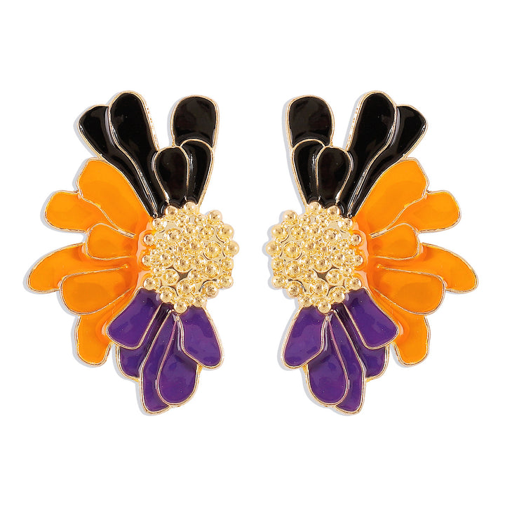 Marian Style elegant vintage style sweet flower allow camel women’s ear studs - Marian Style Boutique