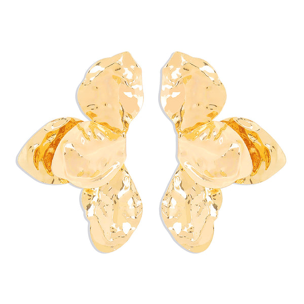 Marian Style wholesale jewelry moden simple style petal alloy gold plated silver plated plating drop earrings - Marian Style Boutique