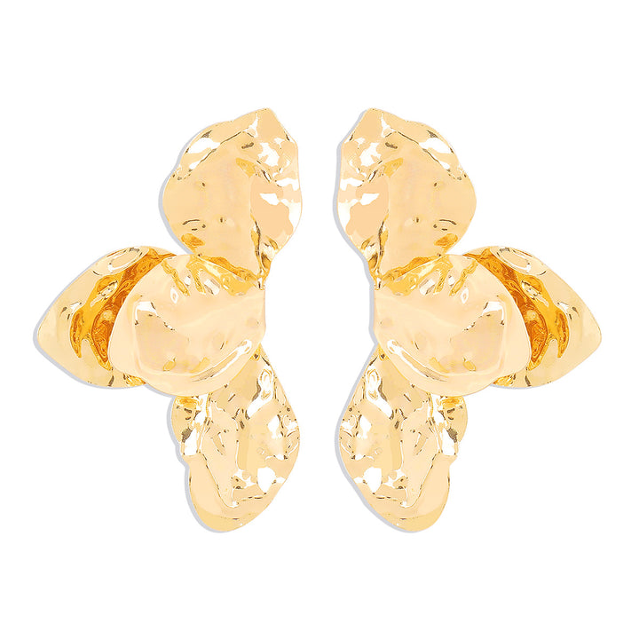 Marian Style wholesale jewelry moden simple style petal alloy gold plated silver plated plating drop earrings - Marian Style Boutique