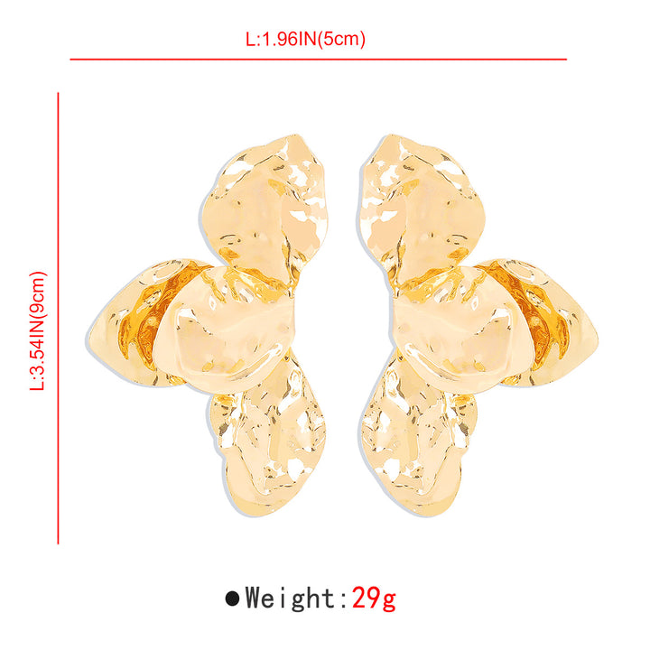 Marian Style wholesale jewelry moden simple style petal alloy gold plated silver plated plating drop earrings - Marian Style Boutique