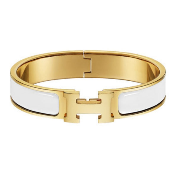 Marian Style luxurious simple style classic style four leaf clover titanium steel 18 k gold plated zincon Blangle in Buik - Marian Style Boutique