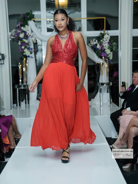 Formal Evening Dress - Sequins detail maxi dress - Marian Style Boutique
