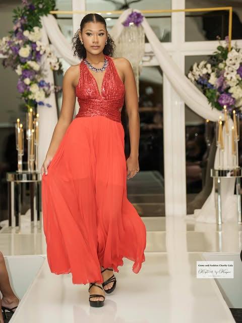 Formal Evening Dress - Sequins detail maxi dress - Marian Style Boutique