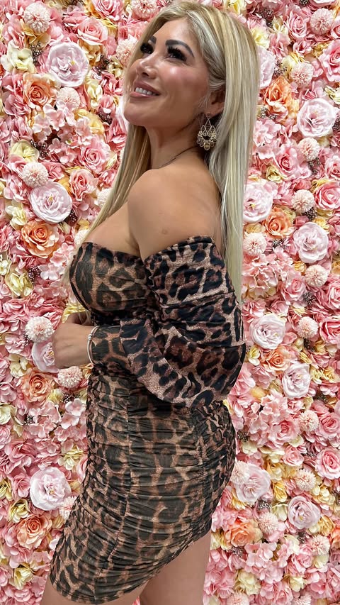 Leopard print off shoulder cinch mini dress - Marian Style Boutique
