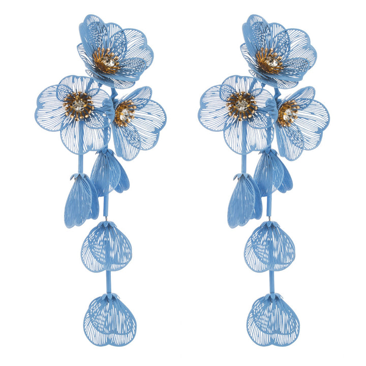 Waterfall Statement Green Flower Earrings - Marian Style Boutique