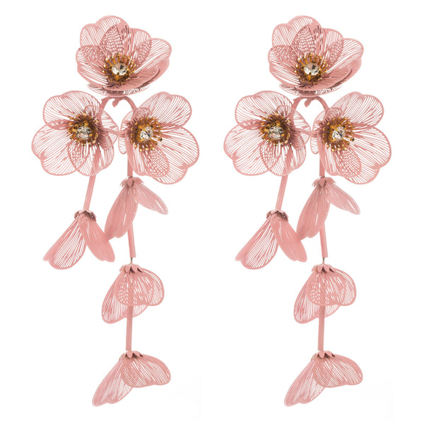 Waterfall Statement Green Flower Earrings - Marian Style Boutique