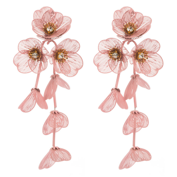 Waterfall Statement Green Flower Earrings - Marian Style Boutique