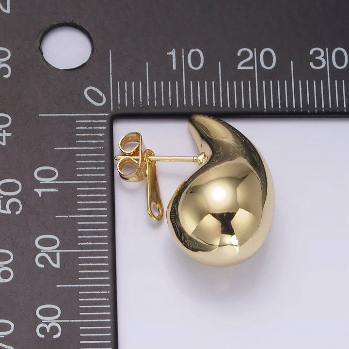 14K Gold Filled 25mm Chunky Modern Teardrop Stud Kylie Earri - Marian Style Boutique