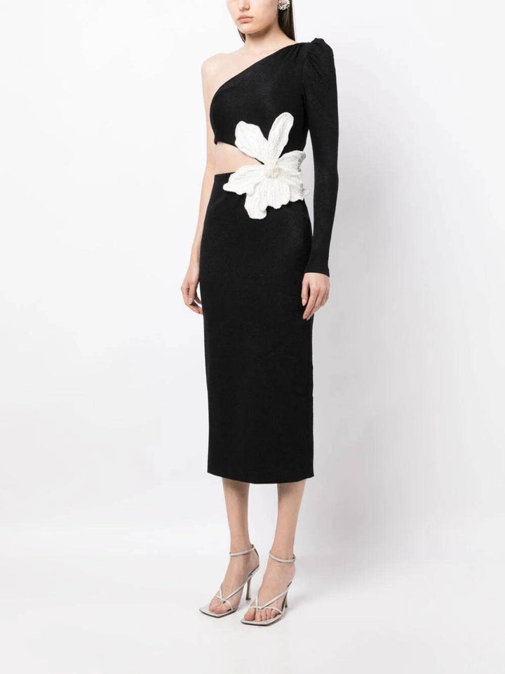 Marian Style Chic Blue Floral Asymmetrical Midi Dress - Marian Style Boutique