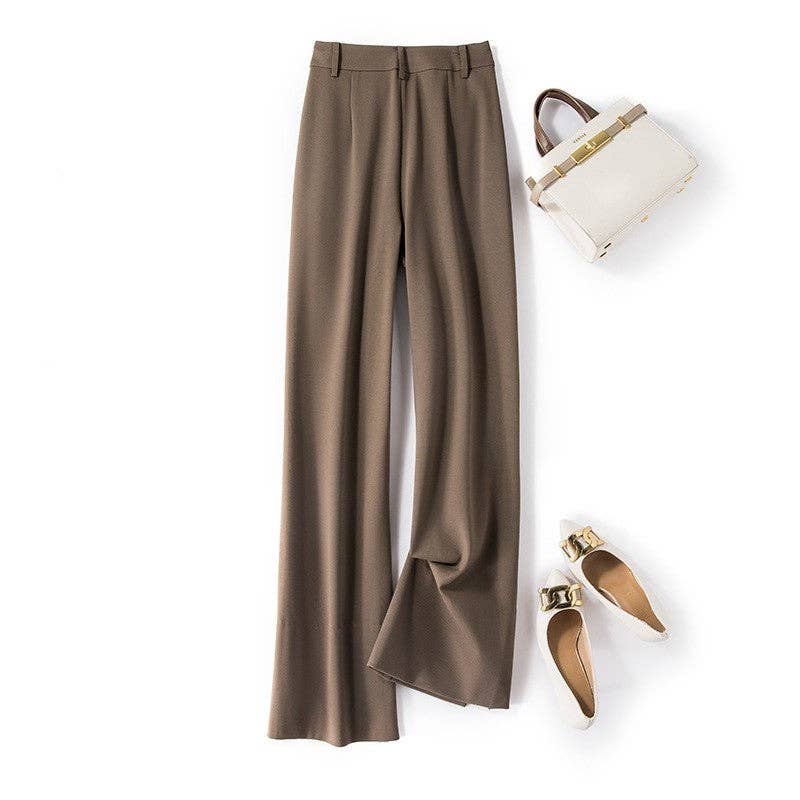 Solid Color High Waist Flared Wide Leg Palazzo Pants