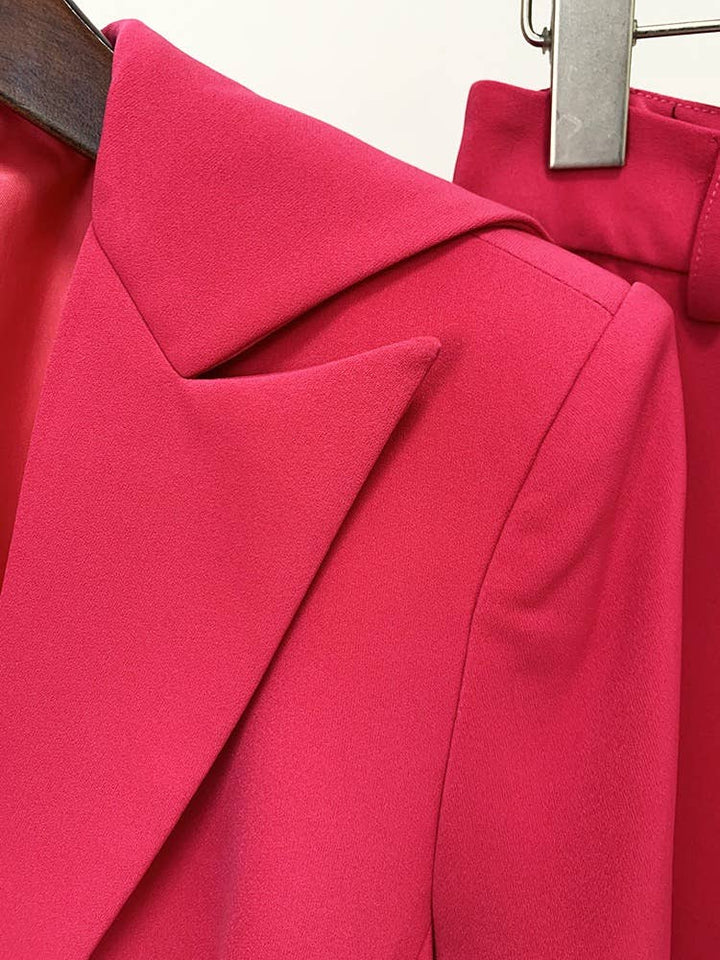 Marian Style Elegant Belted Suit & Bootcut Trousers Set - Marian Style Boutique
