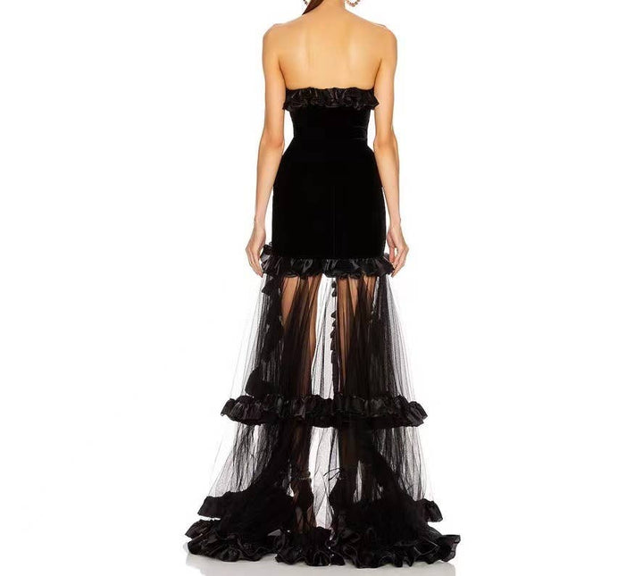 Marian Style Elegant Off-Shoulder Lace Black Dress - Marian Style Boutique