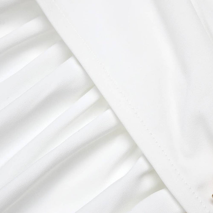 Marian Style Elegant White Maxi Dress with Metal Accents - Marian Style Boutique