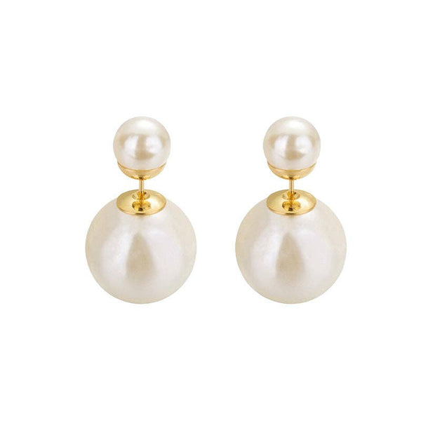 Marian Style Dual-Sided Pearl Stud Earrings - Marian Style Boutique