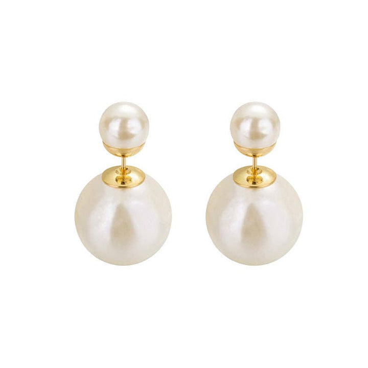 Marian Style Dual-Sided Pearl Stud Earrings - Marian Style Boutique
