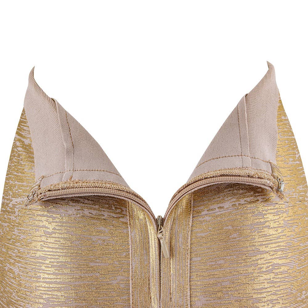 Marian Style Elegant Gold Bandage Skirt | Chic Hip-Wrap