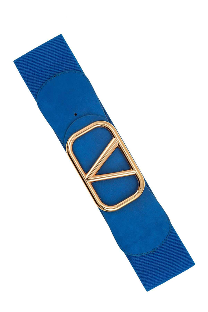 Marian style V IN SQUARE METAL BUCKLE ELASTIC BELT - Marian Style Boutique