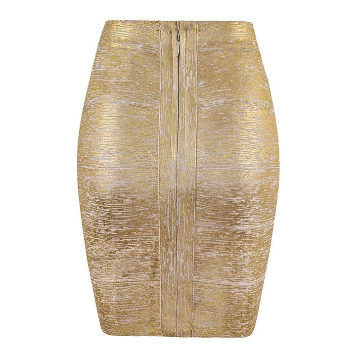 Marian Style Elegant Gold Bandage Skirt | Chic Hip-Wrap - Marian Style Boutique