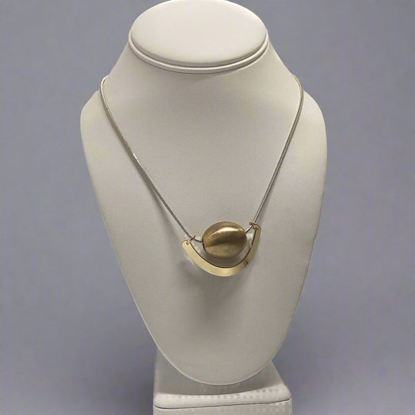 Necklace- Gold Abstract Pendant - Marian Style Boutique