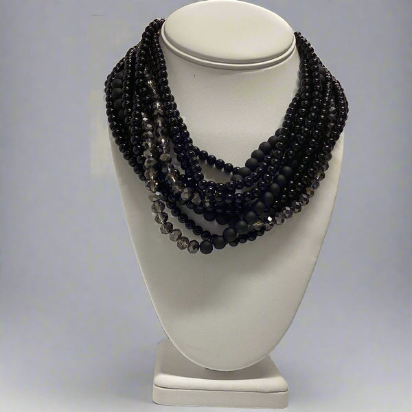 Marian style - Black multi strand collar - Marian Style Boutique