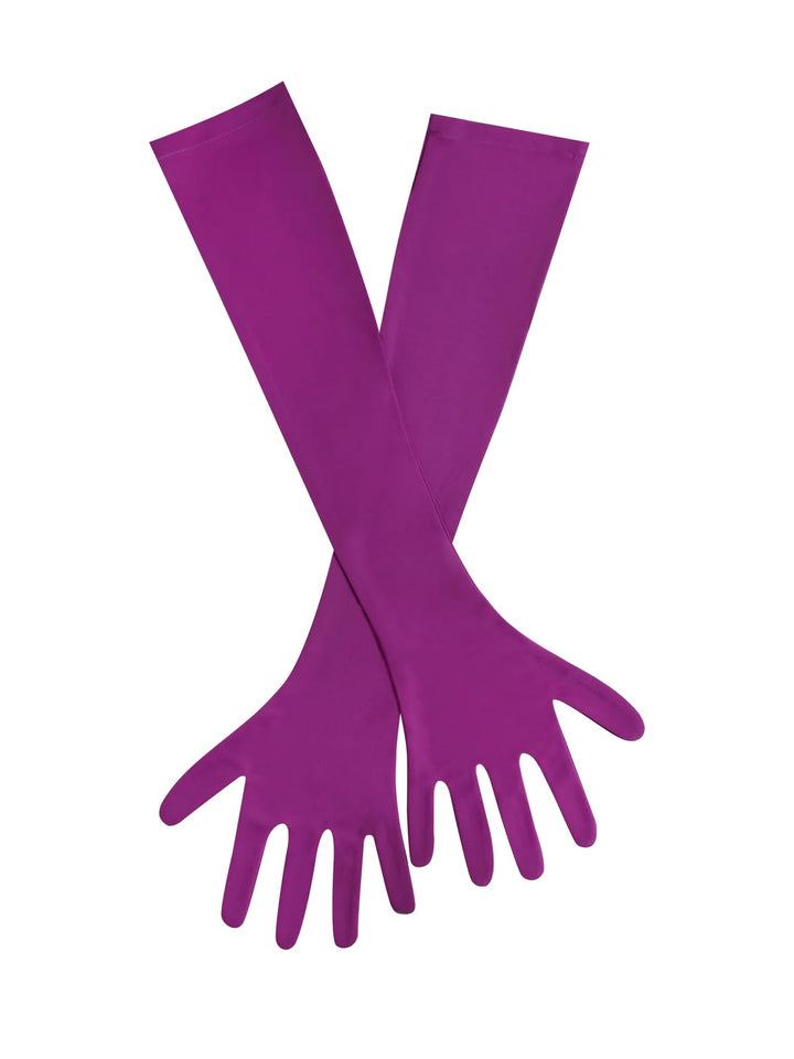 Accessories - Ava Grape Knit Opera-length Gloves - Marian Style Boutique