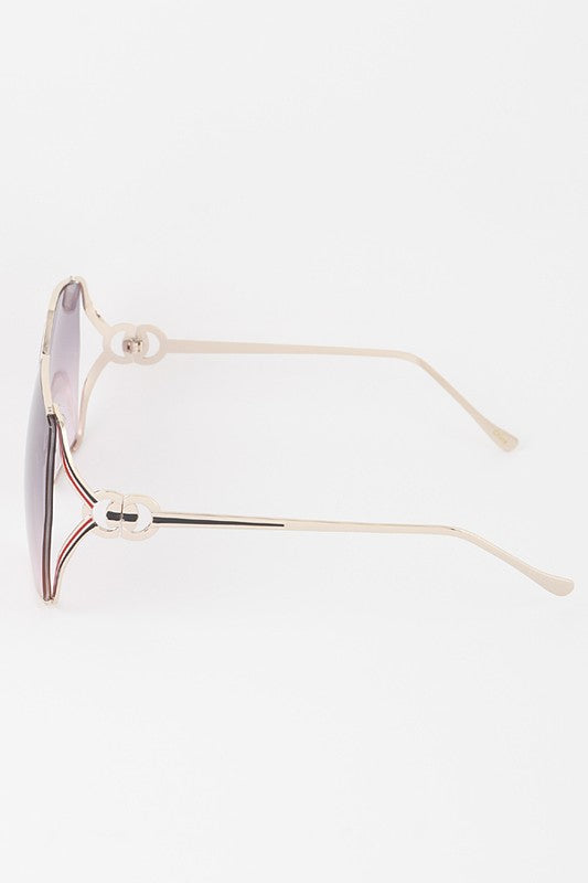 Luxury Stripe Geometric Sunglasses - Marian Style Boutique