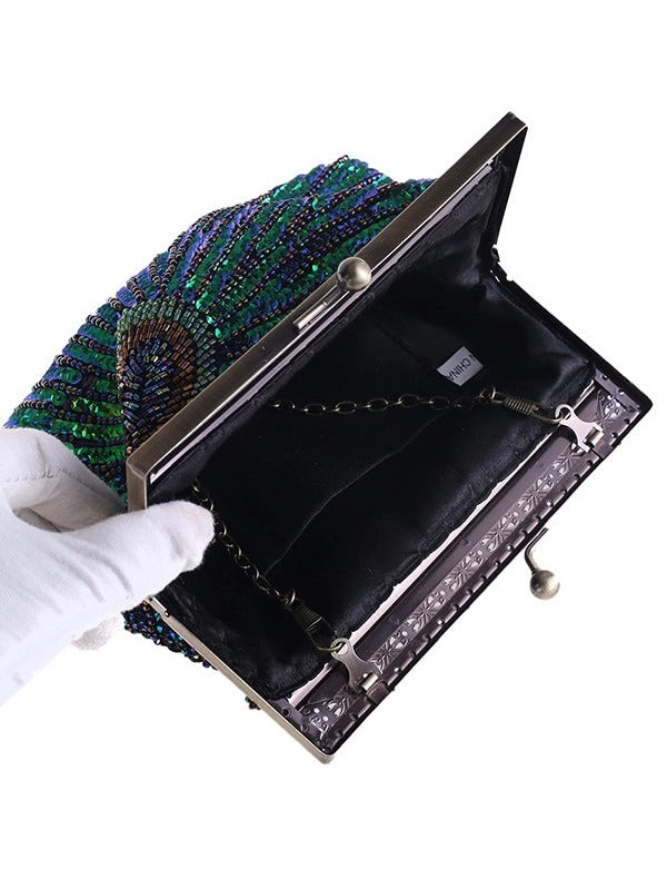 Urban Geometric Sequined Makeup Bag Handbag