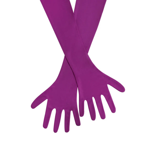 Accessories - Ava Grape Knit Opera-length Gloves - Marian Style Boutique