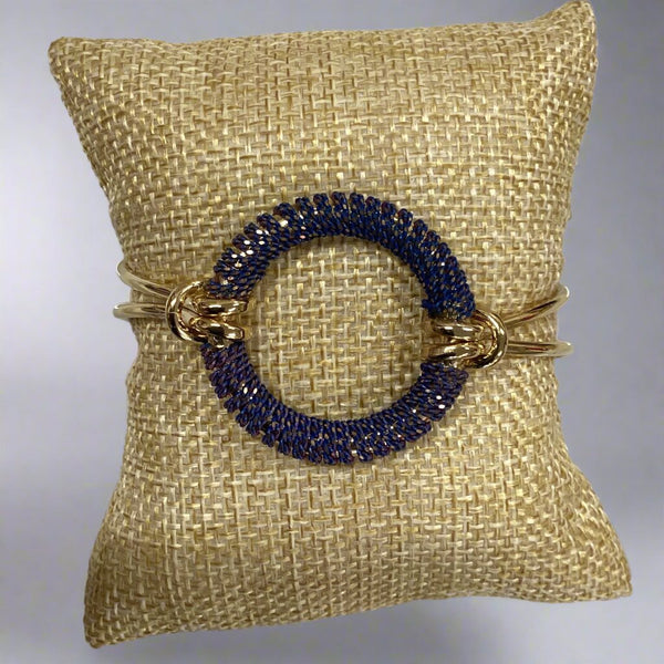 Bracelet- Blue/Pink Circle Cuff - Marian Style Boutique