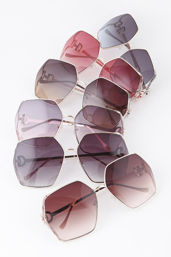 Luxury Stripe Geometric Sunglasses - Marian Style Boutique