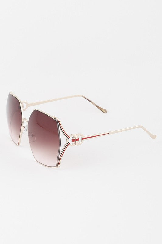 Luxury Stripe Geometric Sunglasses - Marian Style Boutique