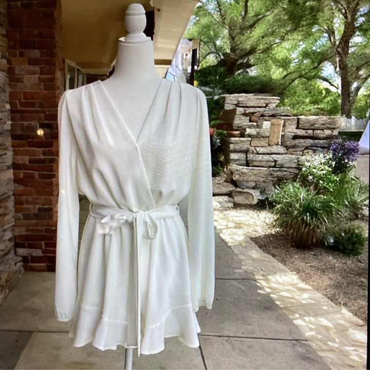 Romper- Black Short Ruffle with Belt - Marian Style Boutique