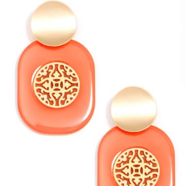 HEATHER EMBLEM DROP EARRING - Marian Style Boutique
